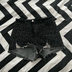 Rhinestone jean shorts